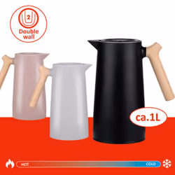 1L Insulated Vacuum Jug Flask Hot Tea Coffee Pot Drinks Soup Travel Carry Handle - Pink