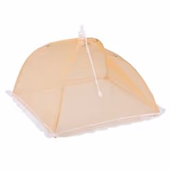 Pop Up Food Cover Protector Mesh Net Umbrella Collapsible Cover Party BBQ Picnic - Orange