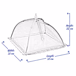 Pop Up Food Cover Protector Mesh Net Umbrella Collapsible Cover Party BBQ Picnic - Orange