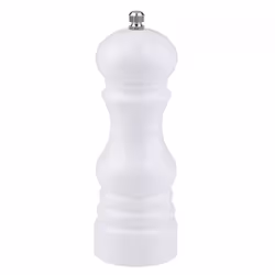 Salt Pepper Mill Grinder Manual Spice Herb Refillable Coarse Adjustable Plastic - White