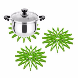 3 Trivet for Hot Dishes Dining Table Pot, Heat - Green