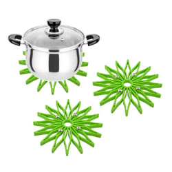 3 Trivet for Hot Dishes Dining Table Pot, Heat - Green