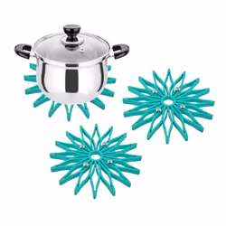 3 Trivet for Hot Dishes Dining Table Pot, Heat - Blue