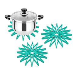 3 Trivet for Hot Dishes Dining Table Pot, Heat - Blue