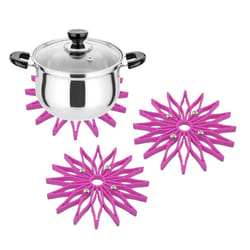 3 Trivet for Hot Dishes Dining Table Pot, Heat - Pink
