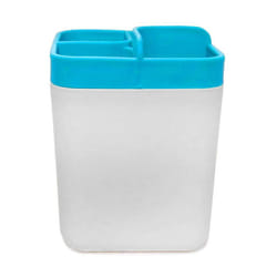 Desk Stationary Organiser Pen Pencil Pot Storage Tidy Holder Sink Cutlery Caddy - Light Blue