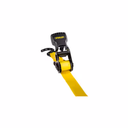 Stanley S1000 Black/Yellow 1"" x 10' Ratchet Tie Down Straps - Light Cargo Hauling (1 500 lbs Break Strength)  8 Pack