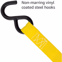 STANLEY S2001 Black/Yellow 1"""" x 10' Enclosed Cam-Buckle Tie Down Straps - 400 lb Safe Working Load / 1 200 lb Break Strength  2 Pack