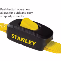 STANLEY S2002 Black/Yellow 1"""" x 10' Enclosed Cam-buckle Tie Down Straps - 400 lb Safe Working Load / 1 200 lb Break Strength  4 Pack