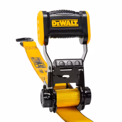 DEWALT DXBC18001 Black/Yellow 1.25"""" x 12' Ratchet Tie Down Strap - Light-Weight Cargo Hauling (1800 lb Break Strength)