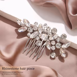 Catery Crystal Bride Wedding Hair Comb Hair Accessories with Rhineston