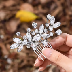 Catery Crystal Bride Wedding Hair Comb Hair Accessories with Rhineston