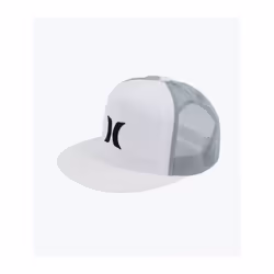 Hurley Icon Trucker Solid Flat Snapback Peak White Cap