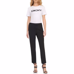 DKNY SPORTSWEAR Women's Missy Foundation Cropped Slim Dress Pants  Black  8