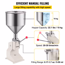 VEVOR A03 Liquid Filling Machine Manual Cream Shampoo Cosmetic 5-50ML