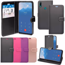 Case For Huawei P Smartz Wallet Flip PU Pouch Phone Cover - Black