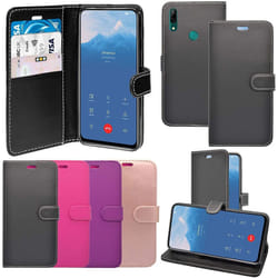 Case For Huawei P Smartz Wallet Flip PU Pouch Phone Cover - Black