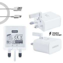 Samsung UK Mains Plug Charger 2 Amp Adaptive Fast Charging And USB-C Cable - Plug Head & Cable