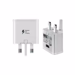 Samsung UK Mains Plug Charger 2 Amp Adaptive Fast Charging And USB-C Cable - Plug Head Only
