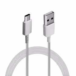 Official Samsung 2 Pin EP-TA200 White Fast Charging Travel Adapter USB-C Cable - Plug Head & Cable Only