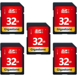 Gigastone 32GB 5 Pack SD Card UHS-I U1 Class 10 SDHC Memory Card High-Speed Full HD Video Canon Nikon Sony Pentax Kodak Olympus Panasonic Digital