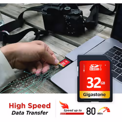 Gigastone 32GB 5 Pack SD Card UHS-I U1 Class 10 SDHC Memory Card High-Speed Full HD Video Canon Nikon Sony Pentax Kodak Olympus Panasonic Digital