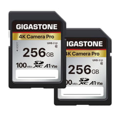 GIGASTONE 256GB 2-Pack SD Card A1 V30 U3 SDXC Memory Card High Speed 4K Ultra HD UHD Video Compatible with Canon Nikon Sony Pentax Kodak Olympus Panas