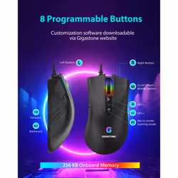 Gigastone Gaming Mouse with 3200 DPI Adjustable, RGB Backlight Optical