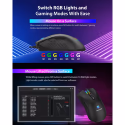 Gigastone Gaming Mouse with 3200 DPI Adjustable, RGB Backlight Optical