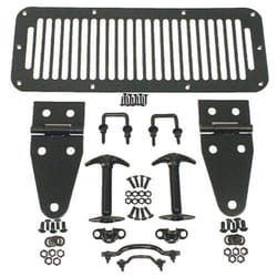 Rugged Ridge | Hood Kit  Black | 11201.01 | Fits 1976-1986 Jeep CJ; 1987-1995 Jeep Wrangler YJ