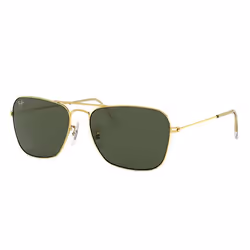 Ray-Ban CARAVAN, Adult, Unisex, Square, Gold, Non-polarized lens, Metal