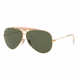 Ray-Ban SHOOTER, Adult, Unisex, Aviator, Gold, Non-polarized lens, Metal