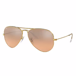 Ray-Ban AVIATOR GRADIENT, Adult, Unisex, Aviator, Gold, Non-polarized lens, Metal