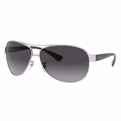 Ray-Ban RB3386, Adult, Unisex, Aviator, Silver, Black, Non-polarized lens, Metal