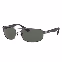 Ray-Ban RB3445, Adult, Unisex, Rectangular, Black, Non-polarized lens, Metal