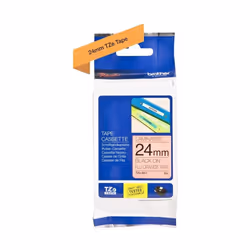 Brother TZe-B51 Labelling Tape Cassette, Black on Fluorescent Orange, 24 mm (W) x 5 m (L), Laminated, Brother Genuine Supplie ...