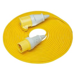 Defender Loose Cable Extension Leads 110v with Fitted Plug & Socket 16amp (various options) - 25m x 1.5mm