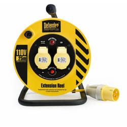 Defender 25mtr Cable Extension Reel 110v/16a E86450/55 - 2.5mm Cable