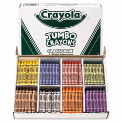 Crayola 528389 Jumbo Classpack Crayons  25 Each of 8 Colors  200/Set