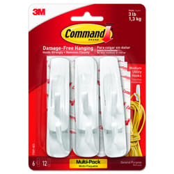 Command 17001-VP-6PK Medium Hooks Value Pack - White