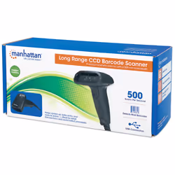 Manhattan Long Range CCD Handheld Barcode Scanner, USB, 500mm Scan Depth, Cable 1.5m, Max Ambient Light 10,000 lux (sunlight), Black, Three Year Warranty, Box - Additional view 6