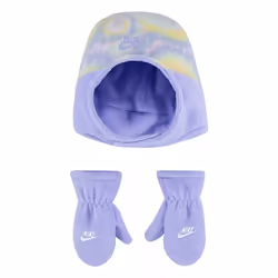 Nike Baby Girl Tie Dye Trapper Hat & Mittens 2 Piece Set (Purple(1A295