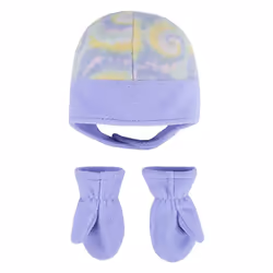 Nike Baby Girl Tie Dye Trapper Hat & Mittens 2 Piece Set (Purple(1A295