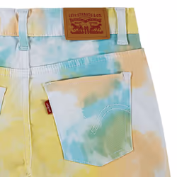 Levi's Girls' Girlfriend Fit Denim Shorty Shorts  Sunny Tie Dye  6