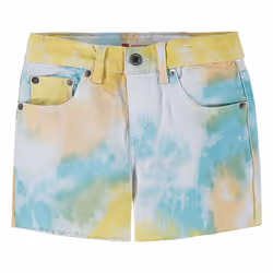 Levi's Girls' Girlfriend Fit Denim Shorty Shorts  Sunny Tie Dye  6X