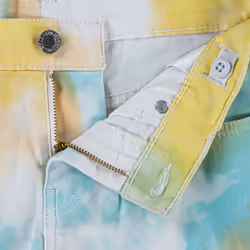 Levi's Girls' Girlfriend Fit Denim Shorty Shorts  Sunny Tie Dye  6X