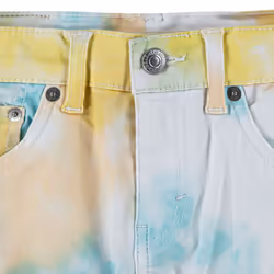 Levi's Girls' Girlfriend Fit Denim Shorty Shorts  Sunny Tie Dye  6X