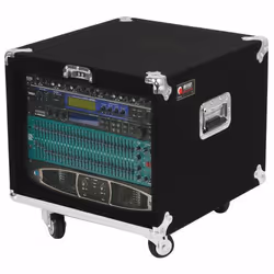 Odyssey Pro 8U Carpeted Amp Rack Case with Wheels, Hard case, Plywood, Black, 8U, 533.4 mm, 558.8 mm