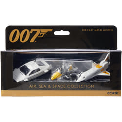 Corgi James Bond Air  Sea & Space Collection Fit The Box Scale Diecast Display Models TY99283  White  Yellow & Black