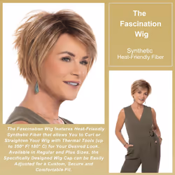 Toni Brattin Fascination Wig - Chin Length Layers  a Side-Swooping Bang & a Razor-Cut Neckline - Heat-Friendly Synthetic Fiber Looks & Feels Natural -